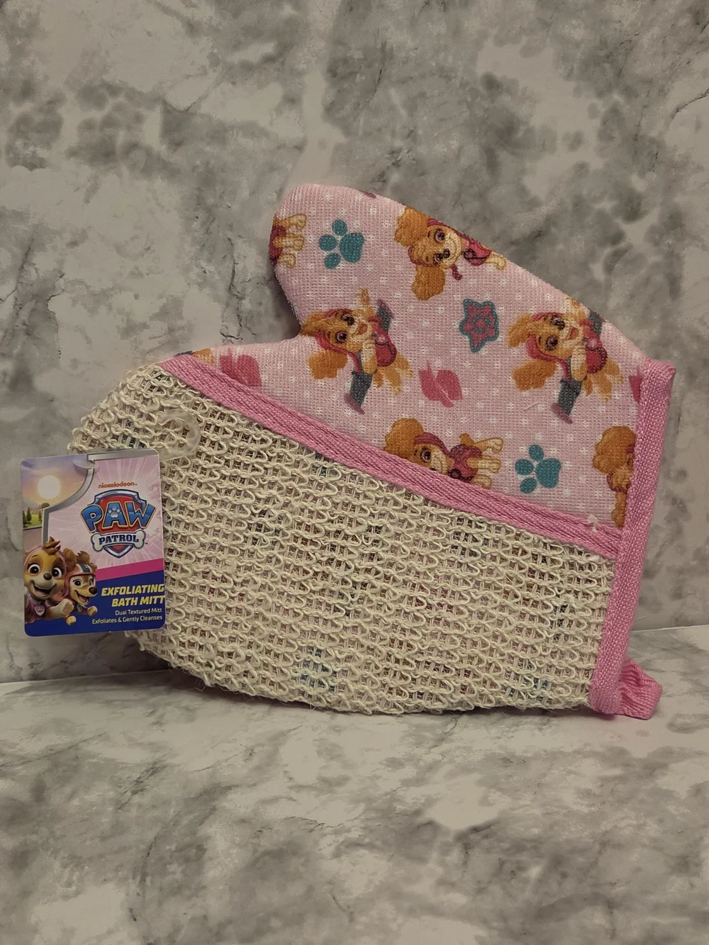 PAW Patrol Kids Pink Bath Set with Mitt, Sponge, Pouf, Lip Balm & Wet Wipes